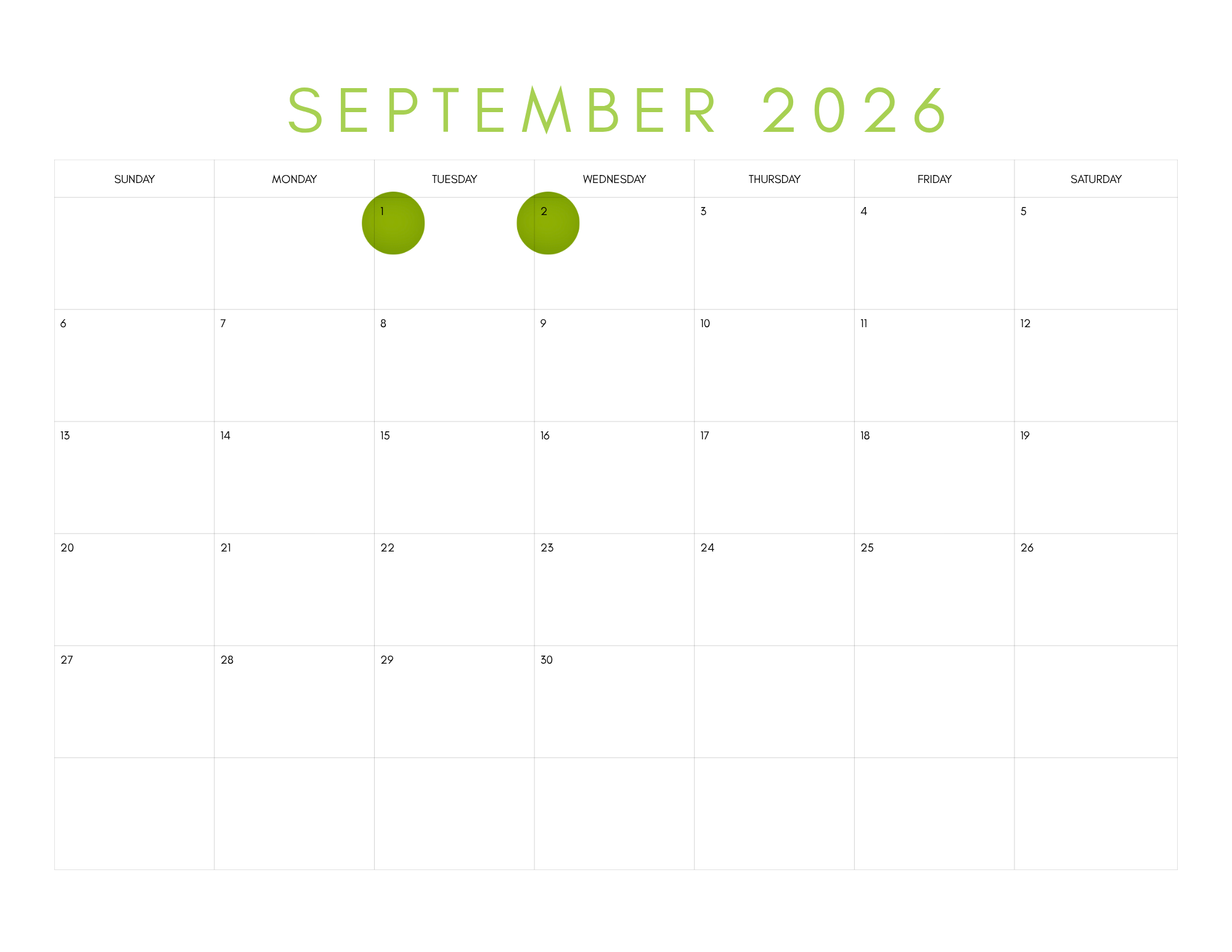 September 1st and 2nd